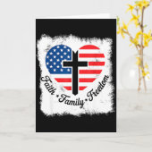 Glaube Familie Dom USA-Flagge Kreuz Herz Patriotis Karte (Gelbe Blume)