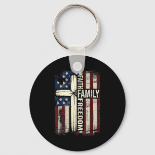 Glaube Familie Dom Usa-Flagge  Schlüsselanhänger