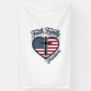 Glaube Familie Freiheit Patriotisches Kreuz Herz S Banner