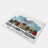 Glaube Familie Freiheit Rustikale Landtür Mat Fußmatte (Schrägansicht)