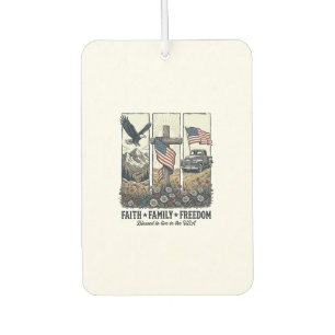 Glaube Familie Freiheit Vintage Patriotischer Adle Autolufterfrischer