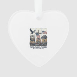 Glaube Familie Freiheit Vintage Patriotischer Adle Ornament
