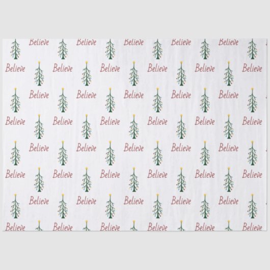 Glaube feierliche Weihnachtsfeier des Evergreen Tr Seidenpapier (Vorderseite)