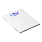 Glaube Fisch - blau Notizblock (angewinkelt)