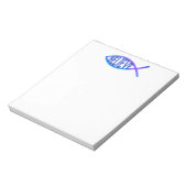 Glaube Fisch - blau Notizblock (Rotiert)