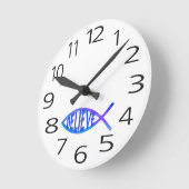 Glaube Fisch - blau Runde Wanduhr (Winkel)
