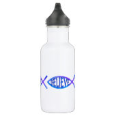 Glaube Fisch - blau Trinkflasche (Rechts)