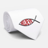 Glaube Fisch - rot Krawatte (Gerollt)