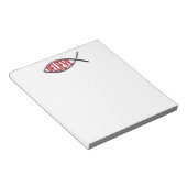 Glaube Fisch - rot Notizblock (angewinkelt)