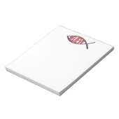 Glaube Fisch - rot Notizblock (Rotiert)