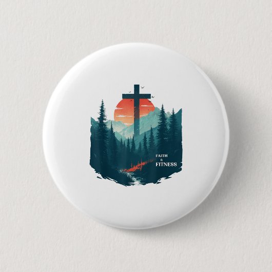 Glaube & Fitness Christlich - Workout Motivation Button (Vorderseite)