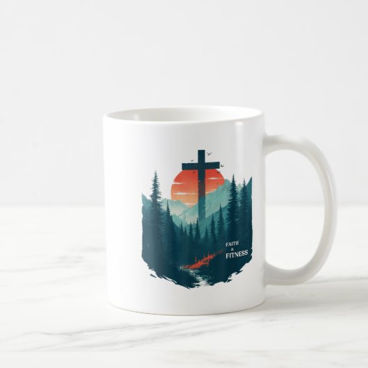 Glaube & Fitness Christlich - Workout Motivation Kaffeetasse (Rechts)