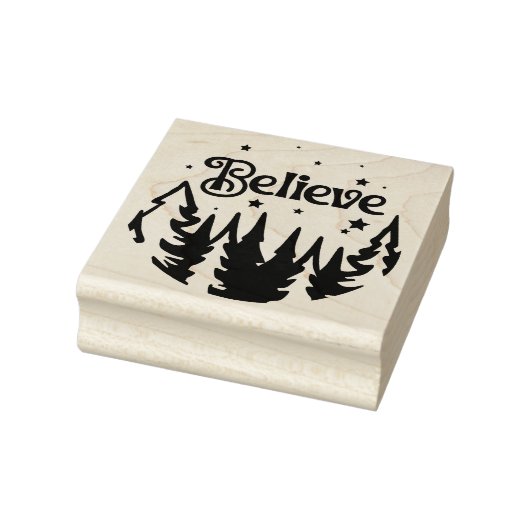 Glaube Forest Stars Weihnachtsmarkt Holz Gummistempel (Stempel)