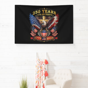 Glaube Freiheit 250 Jahre 1776 2026 Patriotischer Banner