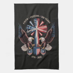 Glaube Freiheit 250 Jahre 250. Jubiläum USA Geschirrtuch