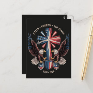 Glaube Freiheit 250 Jahre 250. Jubiläum USA Postkarte