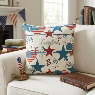 Glaube, Freiheit und Freiheit Retro Patriotic Kissen