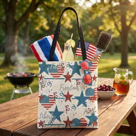 Glaube, Freiheit und Freiheit Retro Patriotic Tasche