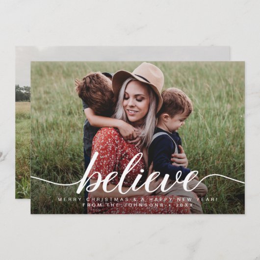 Glaube frohe Weihnachten Modernes Foto (Vorne/Hinten)