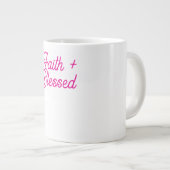 Glaube + gesegnet Jumbo-Tasse (Vorderseite Rechts)