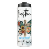 Glaube: Gesegnet, vergeben, über Angst Thermosbecher (Vorderseite)