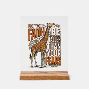 Glaube Giraffe Vintage Inspirierendes Shirt-Design Acrylschild