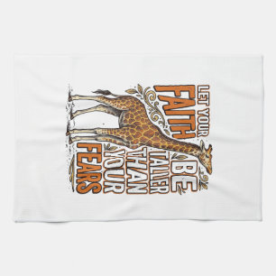 Glaube Giraffe Vintage Inspirierendes Shirt-Design Geschirrtuch
