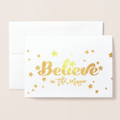 Glaube Gold Foil Weihnachtsfeiertag Foto Folienkarte (Vorderseite mit Umschlag)