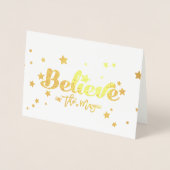 Glaube Gold Foil Weihnachtsfeiertag Foto Folienkarte (Vorderseite)