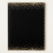 Glaube Gold Glitzer 2024 Monogramm Name Schwarz Planer (Rückseite)