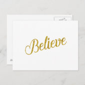 Glaube Gold Imitate Glitzer Metallic Inspiration Postkarte (Vorne/Hinten)