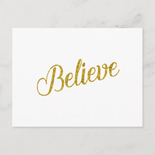 Glaube Gold Imitate Glitzer Metallic Inspiration Postkarte