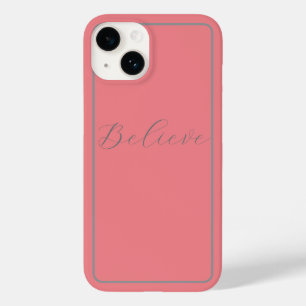 'Glaube' Graues Drehbuch Rosa Hintergrund Case-Mate iPhone 14 Hülle