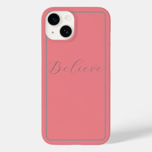 'Glaube' Graues Drehbuch Rosa Hintergrund Case-Mate iPhone Hülle (Rückseite)