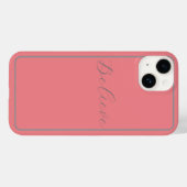 'Glaube' Graues Drehbuch Rosa Hintergrund Case-Mate iPhone Hülle (Rückseite (Horizontal))