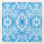 Glaube Hellblau Abstrakte Aquarellkunst Glasuntersetzer (Vorderseite)