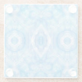 Glaube Hellblau Abstrakte Aquarellkunst Glasuntersetzer (Rückseite)