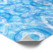Glaube Hellblau Abstrakte Aquarellkunst Poster (Ecke)