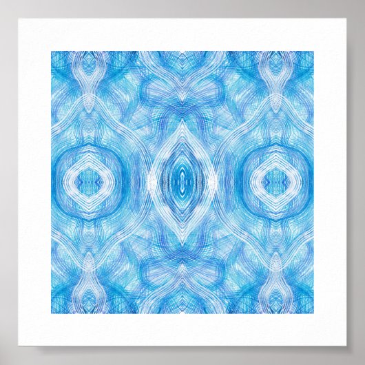 Glaube Hellblau Abstrakte Aquarellkunst Poster (Vorne)