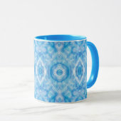 Glaube Hellblau Abstrakte Aquarellkunst Tasse (VorderseiteRechts)