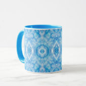 Glaube Hellblau Abstrakte Aquarellkunst Tasse (Vorderseite Links)