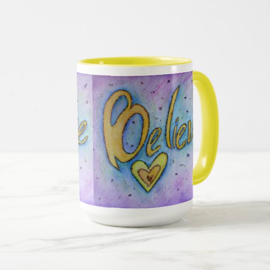 Glaube Herz Inspiration Word Art Kaffee Tasse (VorderseiteRechts)