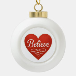 Glaube Herz Keramik Kugel-Ornament