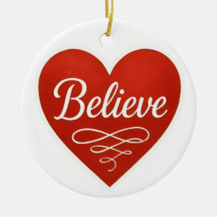 Glaube Herz Keramik Ornament
