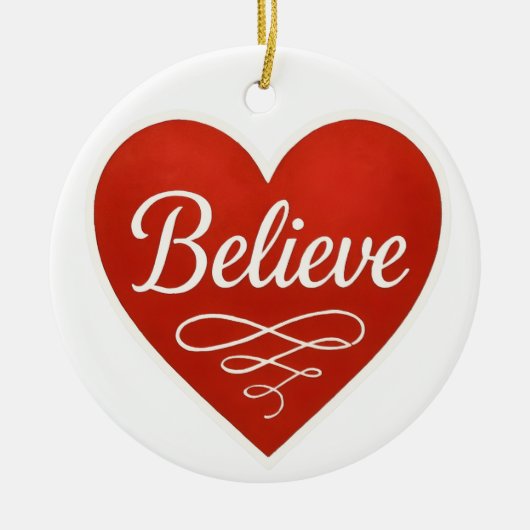 Glaube Herz Keramik Ornament (Vorne)