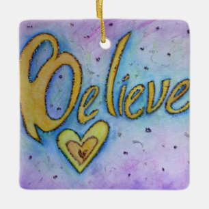 Glaube Herz Word Art Holiday Geschenk Ornamente