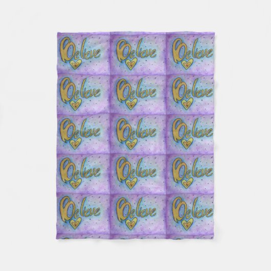 Glaube Herz Word Art Soft Fleece Chemo Blanket (Vorderseite)