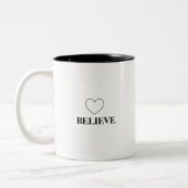 Glaube (Herz) Zweifarbige Tasse (Links)