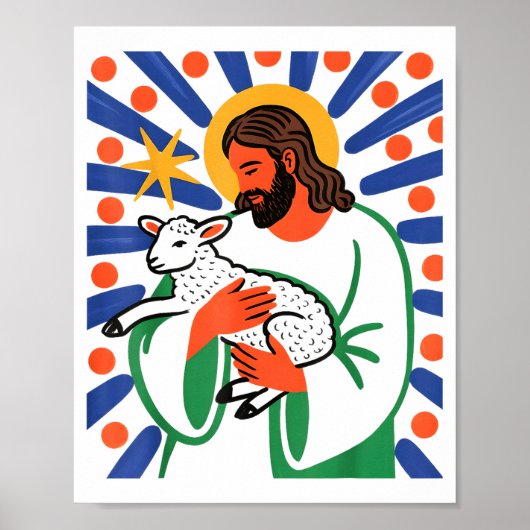 Glaube Hirte Lamm Friedlich Göttlich Spirituell De Poster (Vorne)