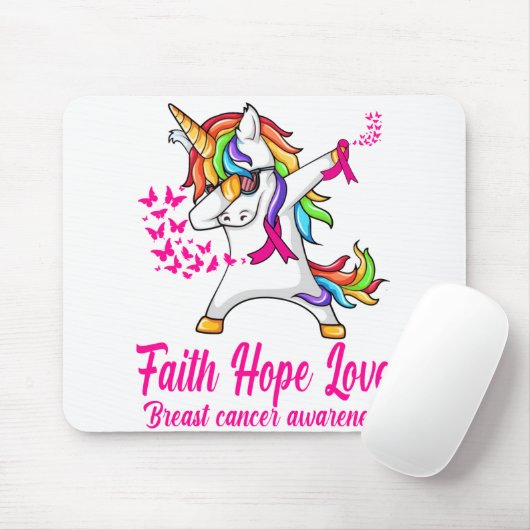 Glaube hoffen Liebe macht Brustkrebsbewusstsein mö Mousepad (Mit Mouse)
